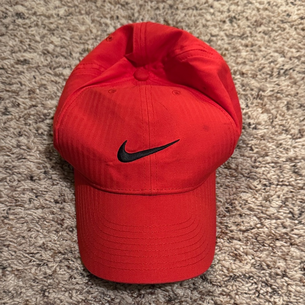 Nike Bold Red Cap with Black Swoosh